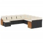 Set de sofás de jardín 11 pzas y cojines ratán sintético negro de , Conjuntos de jardín - Ref: Foro24-3260649, Precio: 639,78...