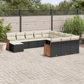 Set de sofás de jardín 12 piezas cojines ratán sintético negro de , Conjuntos de jardín - Ref: Foro24-3260663, Precio: 751,71...