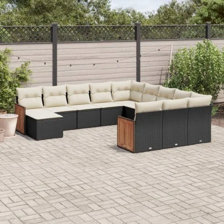 Set Gartensofas 12 Stück Kissen synthetisches Rattan schwarz von , Gartensets - Ref: Foro24-3260663, Preis: 751,71 €, Rabatt: %