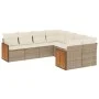 Garden sofa set with beige cushions, 8 pieces, PE rattan. by , Garden sets - Ref: Foro24-3260637, Price: 577,33 €, Discount: %