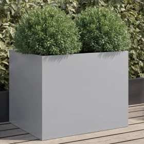 Pflanzgefäß aus verzinktem Stahl in Silber 62x47x46 cm von , Töpfe und Pflanzgefäße - Ref: Foro24-841606, Preis: 58,31 €, Rab...
