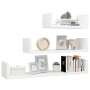Wandregale 3 Stück glänzend weißes Sperrholz von vidaXL, Regale und Regale - Ref: Foro24-800204, Preis: 20,42 €, Rabatt: %