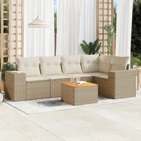 Set Gartensofas mit Kissen 6 Stück synthetisches Rattan beige von , Gartensets - Ref: Foro24-3225435, Preis: 438,30 €, Rabatt: %