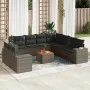 Garden sofa set 10 pieces with gray synthetic rattan cushions by , Garden sets - Ref: Foro24-3257845, Price: 668,40 €, Discou...
