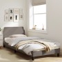 Bed frame with headboard in taupe gray fabric 90x200 cm by , Beds and slatted bases - Ref: Foro24-373109, Price: 144,40 €, Di...