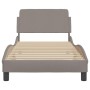 Bed frame with headboard in taupe gray fabric 90x200 cm by , Beds and slatted bases - Ref: Foro24-373109, Price: 144,40 €, Di...