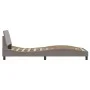 Bed frame with headboard in taupe gray fabric 90x200 cm by , Beds and slatted bases - Ref: Foro24-373109, Price: 141,74 €, Di...
