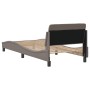 Bed frame with headboard in taupe gray fabric 90x200 cm by , Beds and slatted bases - Ref: Foro24-373109, Price: 144,40 €, Di...