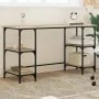 Metal and engineered wood Sonoma oak desk, 140x50x75 cm. by , Desks - Ref: Foro24-845327, Price: 87,33 €, Discount: %