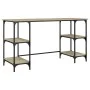 Escritorio metal madera de ingeniería roble Sonoma 140x50x75 cm de , Escritorios - Ref: Foro24-845327, Precio: 87,33 €, Descu...