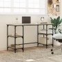 Sonoma Schreibtisch aus Metall aus Eiche aus Eiche 140x50x75 cm von , Schreibtische - Ref: Foro24-845327, Preis: 88,43 €, Rab...
