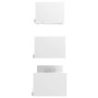 Estantes de pared 3 pzas madera contrachapada blanco brillante