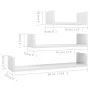 Estantes de pared 3 pzas madera contrachapada blanco brillante de vidaXL, Estantes y estanterías - Ref: Foro24-800204, Precio...