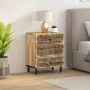 Solid mango wood bedside table 50x33x60 cm by , Nightstands - Ref: Foro24-358221, Price: 140,80 €, Discount: %