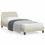 Bed frame with cream fabric headboard 80x200 cm by , Beds and slatted bases - Ref: Foro24-373070, Price: 132,86 €, Discount: %