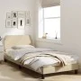 Bed frame with cream fabric headboard 80x200 cm by , Beds and slatted bases - Ref: Foro24-373070, Price: 132,86 €, Discount: %
