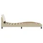 Bed frame with cream fabric headboard 80x200 cm by , Beds and slatted bases - Ref: Foro24-373070, Price: 132,86 €, Discount: %