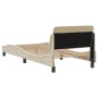 Bed frame with cream fabric headboard 80x200 cm by , Beds and slatted bases - Ref: Foro24-373070, Price: 101,56 €, Discount: %