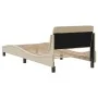Estructura de cama con cabecero de tela color crema 80x200 cm de , Camas y somieres - Ref: Foro24-373070, Precio: 132,86 €, D...