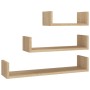 Wandregale 3 Stück eichenfarbenes Sperrholz von vidaXL, Regale und Regale - Ref: Foro24-800201, Preis: 22,53 €, Rabatt: %