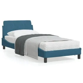 Bettgestell mit blauem Samtkopfteil 90x200 cm von , Betten und Lattenroste - Ref: Foro24-373116, Preis: 110,75 €, Rabatt: %