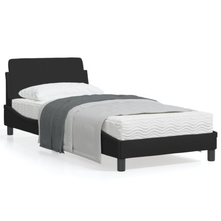 Bed frame with black fabric headboard 90x190 cm by , Beds and slatted bases - Ref: Foro24-373087, Price: 125,39 €, Discount: %