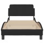 Estructura de cama con cabecero de tela negro 90x190 cm de , Camas y somieres - Ref: Foro24-373087, Precio: 126,55 €, Descuen...