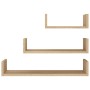 Wall shelves 3 pieces oak-colored plywood by vidaXL, Shelves and shelves - Ref: Foro24-800201, Price: 22,53 €, Discount: %