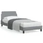Estructura de cama con cabecero de tela gris claro 90x190 cm de , Camas y somieres - Ref: Foro24-373085, Precio: 124,82 €, De...