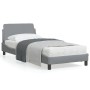 Light gray fabric bed frame with headboard 90x190 cm by , Beds and slatted bases - Ref: Foro24-373085, Price: 127,05 €, Disco...