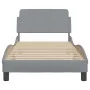 Estructura de cama con cabecero de tela gris claro 90x190 cm de , Camas y somieres - Ref: Foro24-373085, Precio: 124,82 €, De...