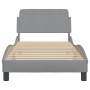 Light gray fabric bed frame with headboard 90x190 cm by , Beds and slatted bases - Ref: Foro24-373085, Price: 127,05 €, Disco...