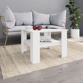 Mesa de centro madera contrachapada blanco 60x60x42 cm