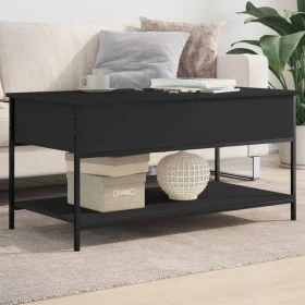 Engineered wood and black metal coffee table 100x50x50 cm by , Coffee table - Ref: Foro24-845346, Price: 65,95 €, Discount: %