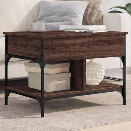 Engineered wood and metal brown oak coffee table 70x50x50 cm by , Coffee table - Ref: Foro24-845365, Price: 70,66 €, Discount: %