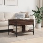 Engineered wood and metal brown oak coffee table 70x50x50 cm by , Coffee table - Ref: Foro24-845365, Price: 70,66 €, Discount: %