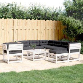 Garden furniture set with 8 pieces, solid white pine wood with cushions. by , Garden sets - Ref: Foro24-3216946, Price: 979,8...