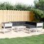 Garden furniture set with 8 pieces, solid white pine wood with cushions. by , Garden sets - Ref: Foro24-3216946, Price: 979,8...