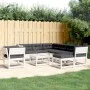 Set muebles jardín con cojines 8 pzas madera maciza pino blanco de , Conjuntos de jardín - Ref: Foro24-3216946, Precio: 967,7...