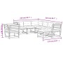 Garden furniture set with 8 pieces, solid white pine wood with cushions. by , Garden sets - Ref: Foro24-3216946, Price: 979,8...
