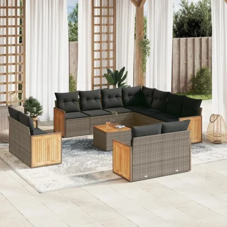 Garden sofa set 12 pieces with gray synthetic rattan cushions by , Garden sets - Ref: Foro24-3260590, Price: 870,22 €, Discou...
