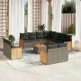 Garden sofa set 12 pieces with gray synthetic rattan cushions by , Garden sets - Ref: Foro24-3260590, Price: 870,22 €, Discou...