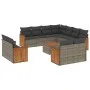 Garden sofa set 12 pieces with gray synthetic rattan cushions by , Garden sets - Ref: Foro24-3260590, Price: 870,22 €, Discou...