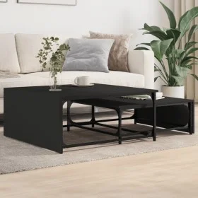 Stackable coffee tables, set of 2, engineered wood with black metal frame by , Coffee table - Ref: Foro24-845331, Price: 79,8...