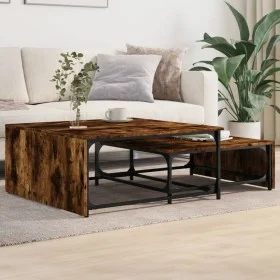 Stapelbare Couchtische 2 Stück Holz und geräuchertes Eichenmetall von , Couchtisch - Ref: Foro24-845333, Preis: 80,15 €, Raba...