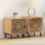 Mesitas de noche 2 uds madera maciza de mango 40x33x46 cm de , Mesitas de noche - Ref: Foro24-358209, Precio: 152,12 €, Descu...