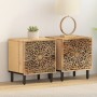 Nachttische 2 Stück aus massivem Mangoholz 40x33x46 cm von , Nachttische - Ref: Foro24-358209, Preis: 155,44 €, Rabatt: %