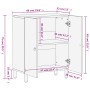 Armario auxiliar madera maciza de mango 60x33x75 cm de , Aparadores - Ref: Foro24-358214, Precio: 185,60 €, Descuento: %