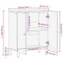 Beistellschrank aus massivem Mangoholz, 60 x 33 x 75 cm von , Sideboards - Ref: Foro24-358214, Preis: 181,37 €, Rabatt: %