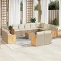 Set sofás de jardín con cojines 13 pzas ratán sintético beige by , Garden sets - Ref: Foro24-3260602, Price: 1,00 €, Discount: %